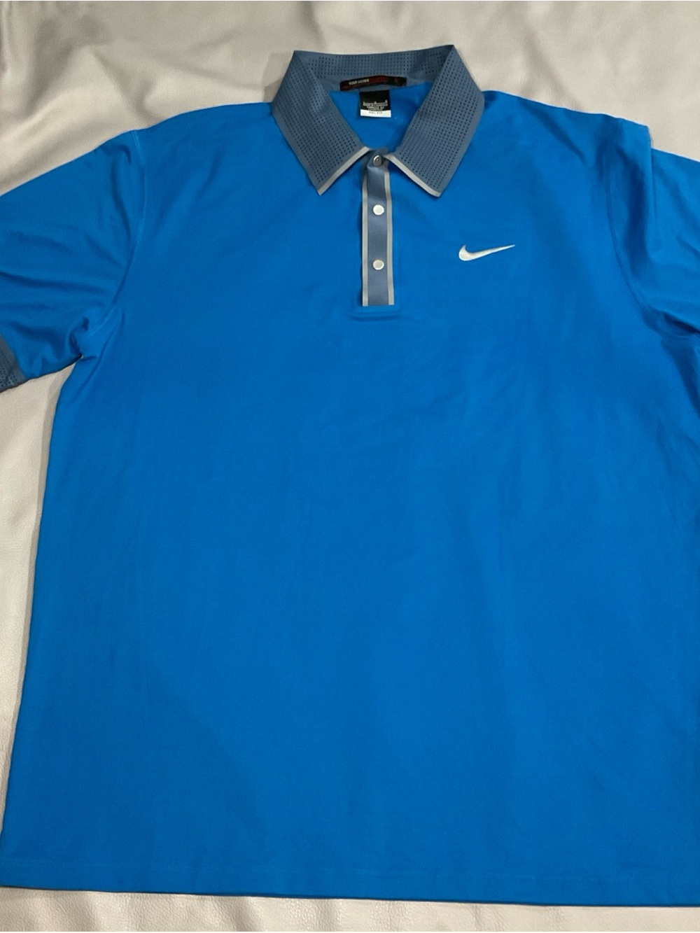 Nike Bright Blue Polo with Gray Collar